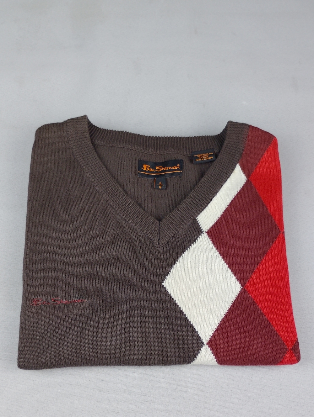 Ben Sherman Men's Argyle V-Neck Sweater Vest